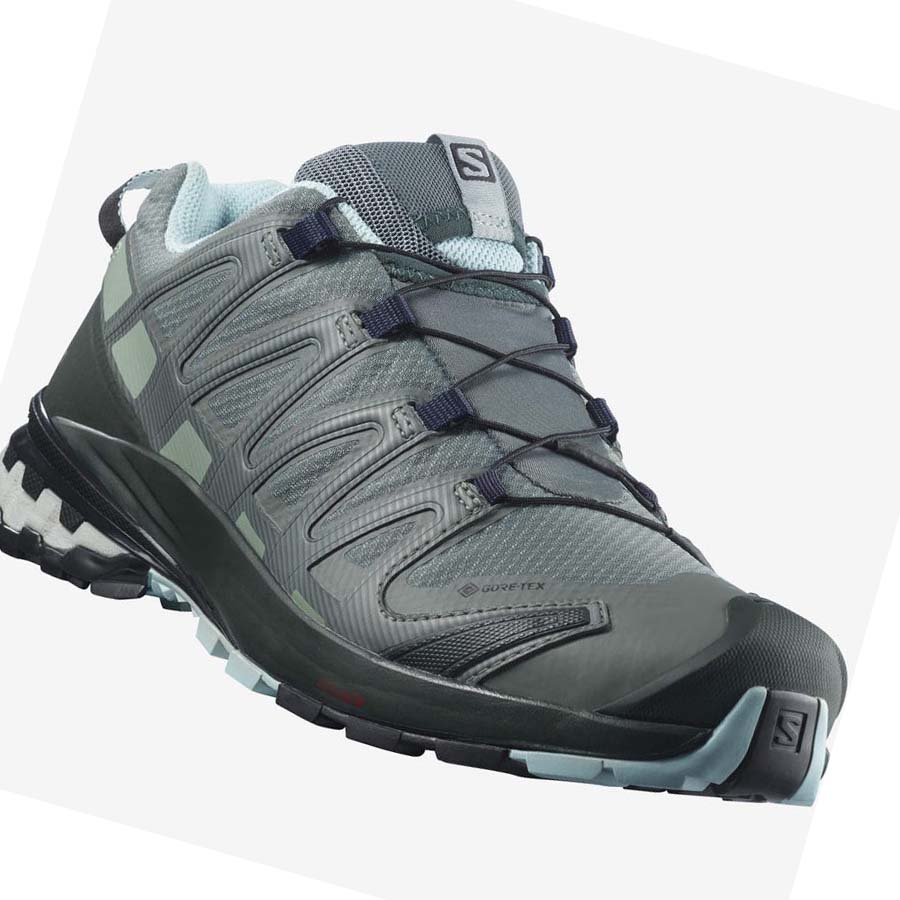 Salomon WoXA PRO 3D v8 GORE-TEX Túracipő Női Zöld | HU 2797FDN